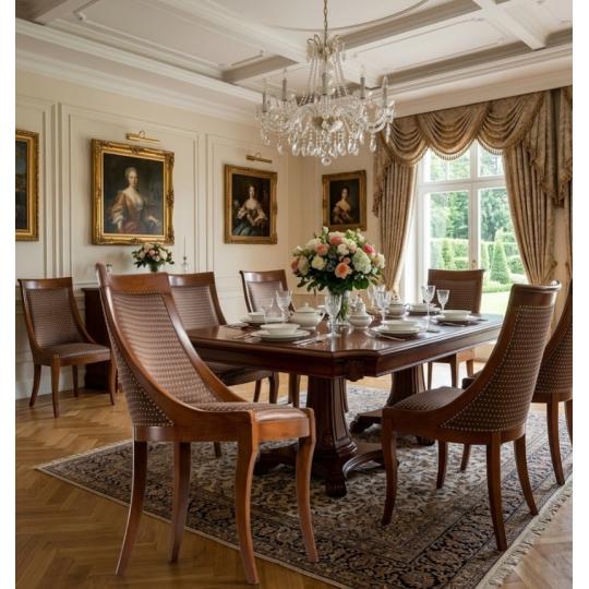 luxus elegans polgari klasszikus villa kastely etkezo berendezes karpitos egyedi etkezoszek szek konyha etkezo butor.jpg